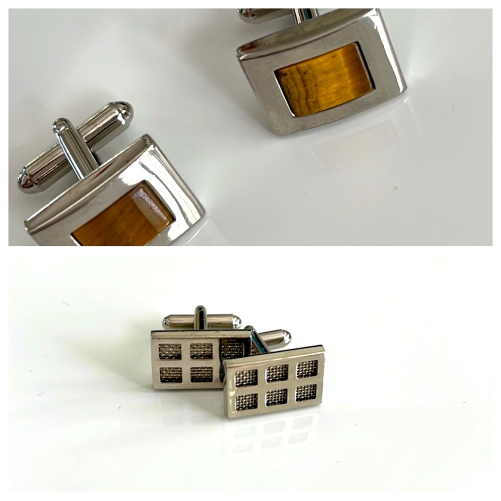 2 pair Cuff links- silver-
